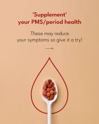 Your menstrual cycle is a reflection of your overall well-being, and sometimes your body needs extra support to stay balanced. 🌿✨
Supplements like magnesium, vitamin B6, iron, calcium, and omega-3s can help ease cramps, regulate cycles, and support mood stability. 
But before you start, a small note - while supplements can be beneficial, they work best alongside a healthy diet, hydration, and of course, stress management. We would definitely recommend consulting a healthcare professional before adding new supplements to your diet/routine!
.
.
#supplements #ironsupplements #calciumpills #calciumsupplements #Vitaminsupplements #vitaminB #irondeficiency #periodpain #periodcramps #periodflow #heavybleeding #menstrualcycle #periodcycle #irregularperiods