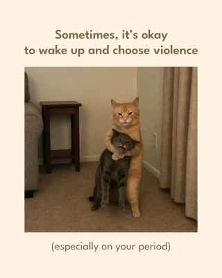 We completely understand (and condone) this 🤝👍🏼💯
.
.
.
.
#chooseviolence #periodpain #periodcramps #periodproblems #periodissues #periodstruggles #perioddrama #periodtalk #periodpositive #periodcare #periodhealth #periodliving #perioddramas #periodproducts #periodmemes #catfight #catnames #catsfighting #catmemesdaily #catmemesarethebest #catmemesofinstagram #catmemesforlife 
.
.
.
.
(Period memes, cat memes, period meme, period problems, period pain, period struggles, period issues)