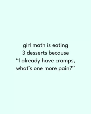 If pain is inevitable, dessert is mandatory. This is not indulgence. It’s balance. 🍰😌
.
.
#girlmath #dessertsolvesproblems #balanceiskey #girlthings #girlproblems #periodproblems