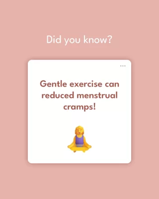 Activities like yoga 🧘‍♀️ or walking can help ease discomfort!
.
.
#PeriodRelief #GentleExercise #Sparkle