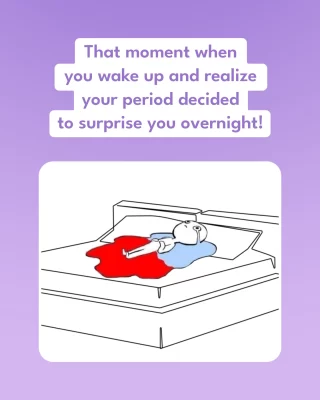 Can anyone else relate? 🙋‍♀️
Share your surprise period stories below! 👇 
.
.
#PeriodSurprises #Sparkle #StayPrepared