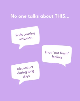 Let’s talk about the things no one says out loud…
The irritation
The discomfort
That “not fresh” feeling
You’re not imagining it-and you’re definitely not alone.
Have you experienced this? 👇
.
.
#RealTalkWomen #PeriodCare #WomensHealth #SensitiveSkin #BodyAwareness #LetsTalk