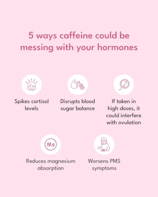 If you're a person who likes coffee, we have some bad news for you 😅
Your daily caffeine fix could be messing with your hormones, especially if you're struggling with PMS, irregular cycles or mood swings.
The problem?
Over time, caffeine's effects on stress, blood sugar and nutrient absorption can make hormonal imbalances worse - leading to cycle disruptions, PMS and fertility struggles.
But the good part is, you don't have to quit coffee but you may want to look into modifying your daily caffeine consumption. ☕️
.
.
#caffeine #caffeineaddict #caffeinedaily #caffeinefree #caffeineaddiction #caffeinelover  #caffeinejunkie #needcaffeine #caffeineboost #caffeinehit #pmssymptoms