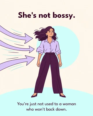 Funny how the same sentence sounds like leadership from him and like an attitude from her. 
Girls figure out fast that being liked and being taken seriously can feel like two different lines to stand in, so they shrink, they soften, they add a just before every ask. None of that makes an opinion less valid. 
Being direct is not a personality flaw. Neither is being sure of yourself. 
Tag someone who got called bossy for being right.⭐️
#womenempowerment #womeninbusiness #womeninleadershippositions 
(Women in business, women leaders)